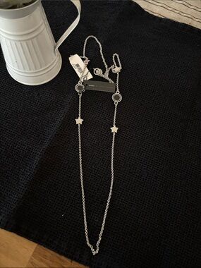 Marc Jacobs Silver Star & Circle Pendant Long Necklace